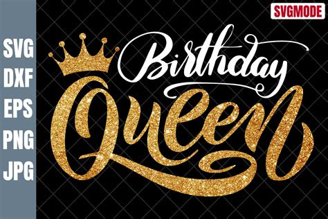 Digital Download. . Birthday queen svg